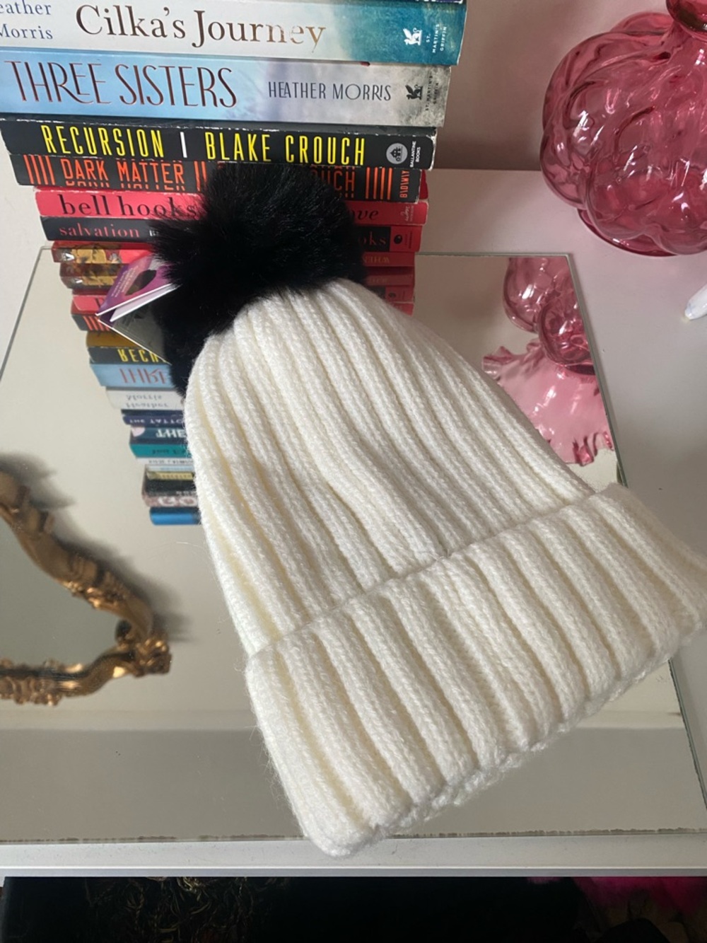 NWT Removable Pom Beanie